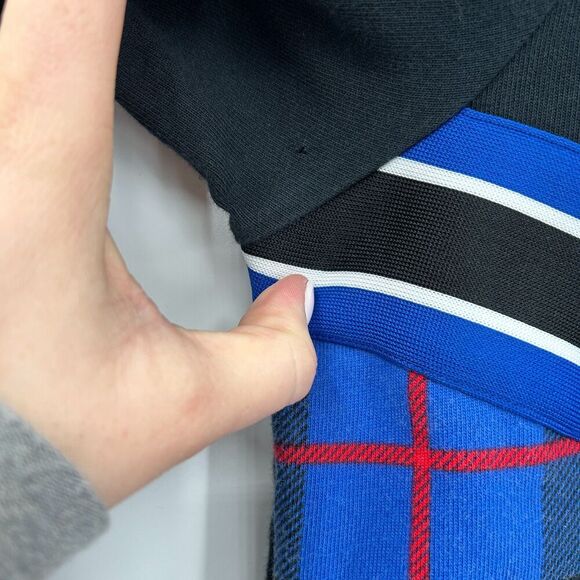 NIKE Womens Red Blue Cream Colorblock Cropped Boxy Long Sleeve Polo Shirt Small - Picture 8 of 8